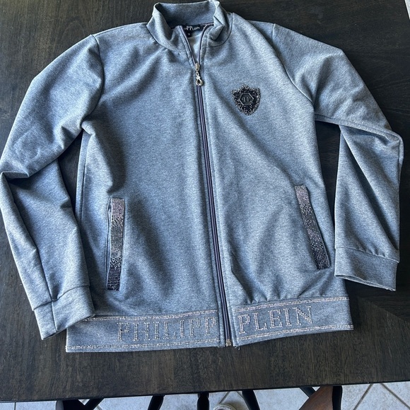 PHILLIP PLEIN • Luxury • Zip Up with crystals • SIZE 38 or Medium - Picture 2 of 11